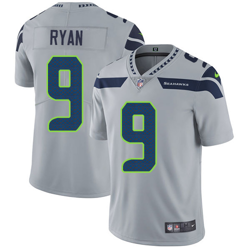 Men's Nike Seattle Seahawks #9 Jon Ryan Grey Alternate Vapor Untouchable Limited Player NFL Jersey