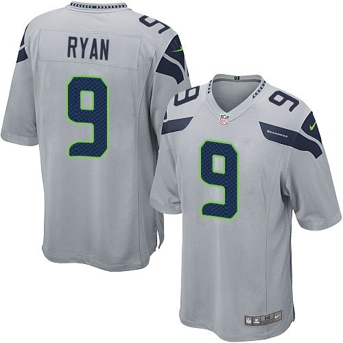 Men's Nike Seattle Seahawks #9 Jon Ryan Game Grey Alternate NFL Jersey