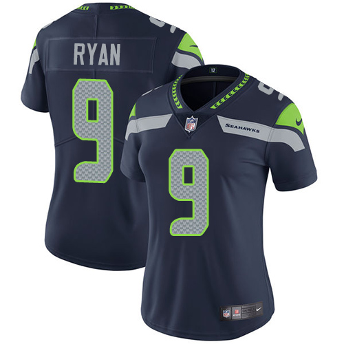 Women's Nike Seattle Seahawks #9 Jon Ryan Navy Blue Team Color Vapor Untouchable Limited Player NFL Jersey