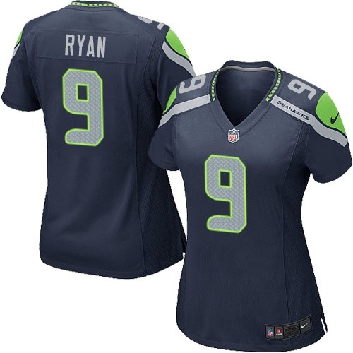 Women's Nike Seattle Seahawks #9 Jon Ryan Game Navy Blue Team Color NFL Jersey