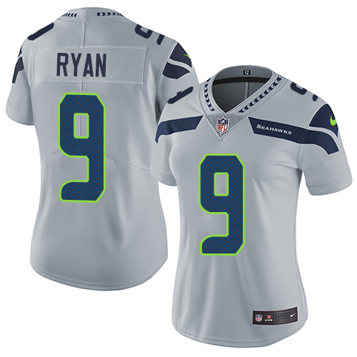 Women's Nike Seattle Seahawks #9 Jon Ryan Grey Alternate Vapor Untouchable Limited Player NFL Jersey