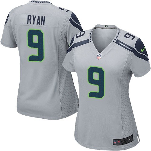 Women's Nike Seattle Seahawks #9 Jon Ryan Game Grey Alternate NFL Jersey