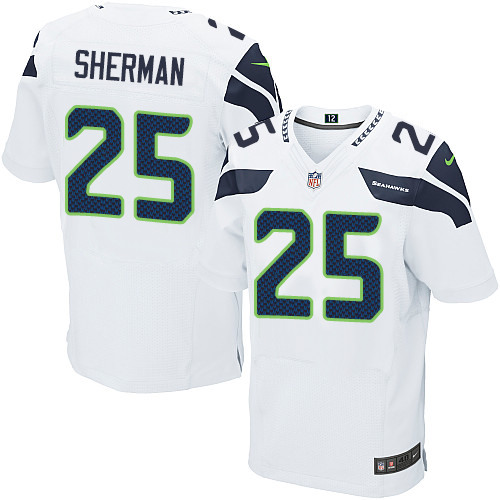 Men's Nike Seattle Seahawks #25 Richard Sherman Elite White NFL Jersey