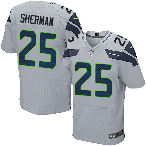 Men's Nike Seattle Seahawks #25 Richard Sherman Elite Grey Alternate NFL Jersey