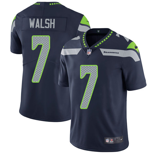 Men's Nike Seattle Seahawks #7 Blair Walsh Navy Blue Team Color Vapor Untouchable Limited Player NFL Jersey