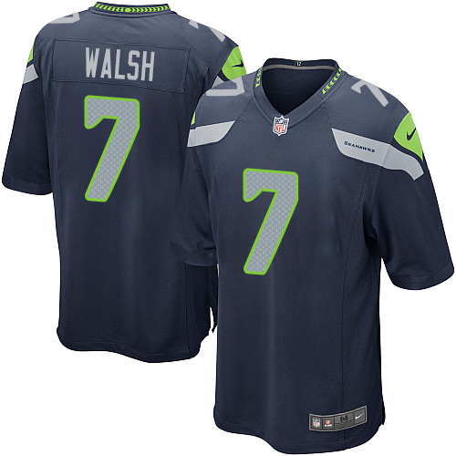 Men's Nike Seattle Seahawks #7 Blair Walsh Game Navy Blue Team Color NFL Jersey