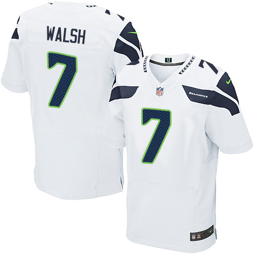 Men's Nike Seattle Seahawks #7 Blair Walsh Elite White NFL Jersey
