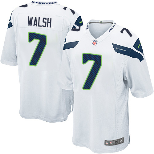 Men's Nike Seattle Seahawks #7 Blair Walsh Game White NFL Jersey