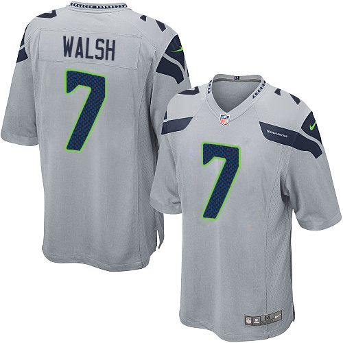 Men's Nike Seattle Seahawks #7 Blair Walsh Game Grey Alternate NFL Jersey
