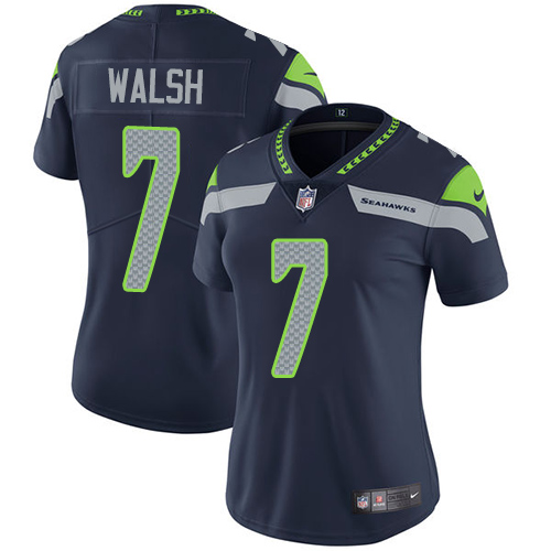 Women's Nike Seattle Seahawks #7 Blair Walsh Navy Blue Team Color Vapor Untouchable Limited Player NFL Jersey