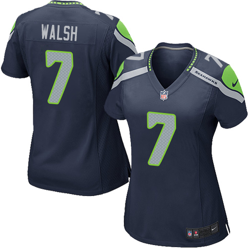 Women's Nike Seattle Seahawks #7 Blair Walsh Game Navy Blue Team Color NFL Jersey