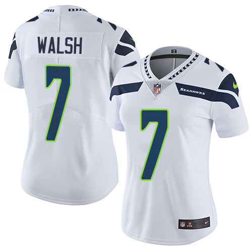 Women's Nike Seattle Seahawks #7 Blair Walsh White Vapor Untouchable Limited Player NFL Jersey