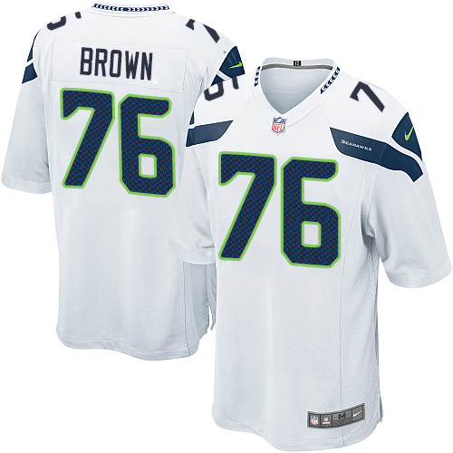 Men's Nike Seattle Seahawks #76 Duane Brown Game White NFL Jersey