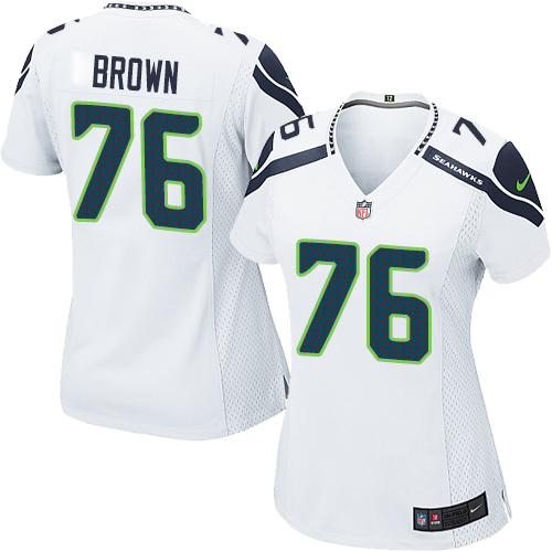 Women's Nike Seattle Seahawks #76 Duane Brown Game White NFL Jersey