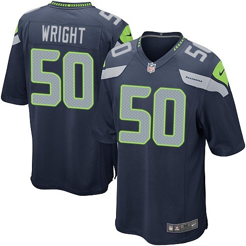 Men's Nike Seattle Seahawks #50 K.J. Wright Game Navy Blue Team Color NFL Jersey