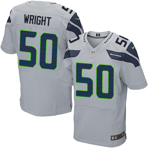 Men's Nike Seattle Seahawks #50 K.J. Wright Elite Grey Alternate NFL Jersey
