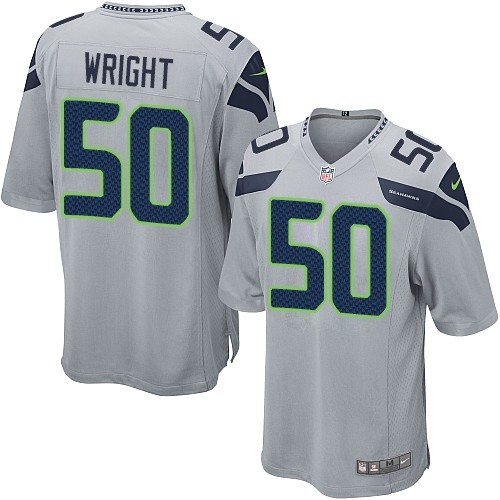 Men's Nike Seattle Seahawks #50 K.J. Wright Game Grey Alternate NFL Jersey