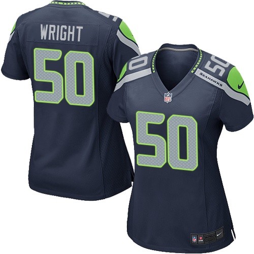 Women's Nike Seattle Seahawks #50 K.J. Wright Game Navy Blue Team Color NFL Jersey