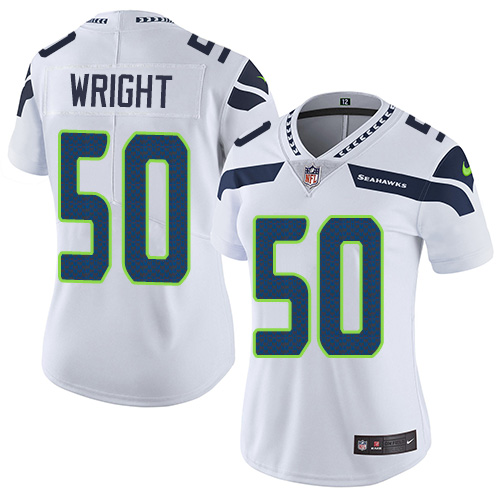 Women's Nike Seattle Seahawks #50 K.J. Wright White Vapor Untouchable Elite Player NFL Jersey