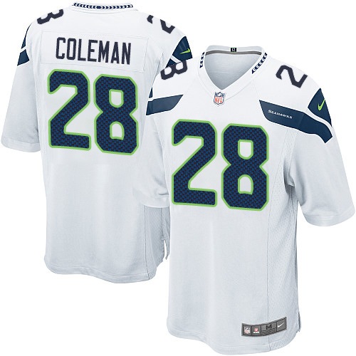 Men's Nike Seattle Seahawks #28 Justin Coleman Game White NFL Jersey