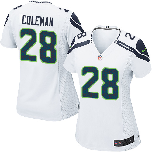 Women's Nike Seattle Seahawks #28 Justin Coleman Game White NFL Jersey