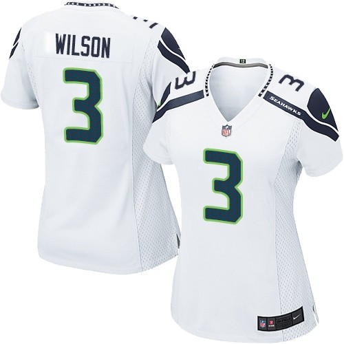 Women's Nike Seattle Seahawks #3 Russell Wilson Game White NFL Jersey