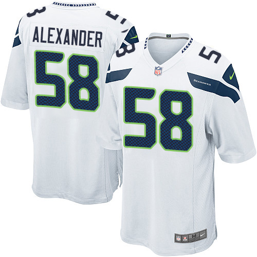 Men's Nike Seattle Seahawks #58 D.J. Alexander Game White NFL Jersey