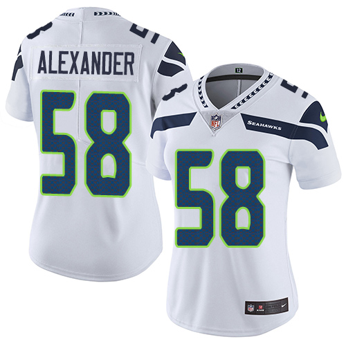 Women's Nike Seattle Seahawks #58 D.J. Alexander White Vapor Untouchable Elite Player NFL Jersey