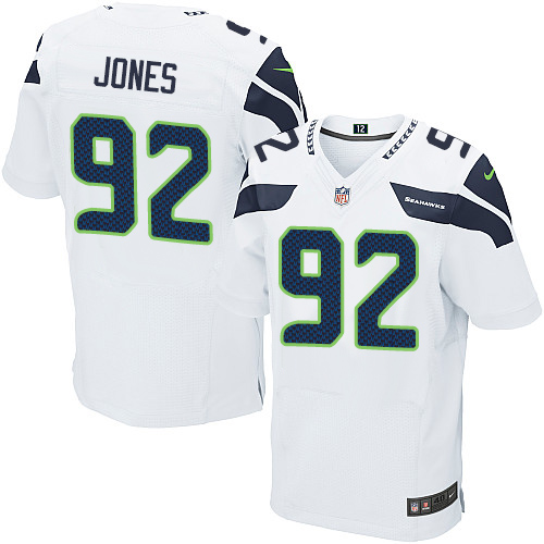 Men's Nike Seattle Seahawks #92 Nazair Jones Elite White NFL Jersey