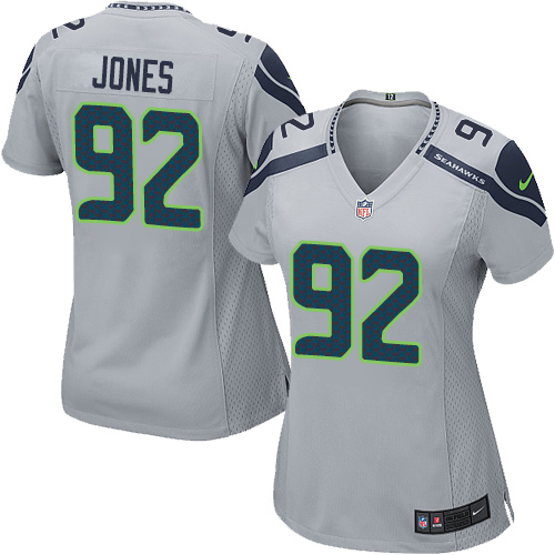 Women's Nike Seattle Seahawks #92 Nazair Jones Game Grey Alternate NFL Jersey