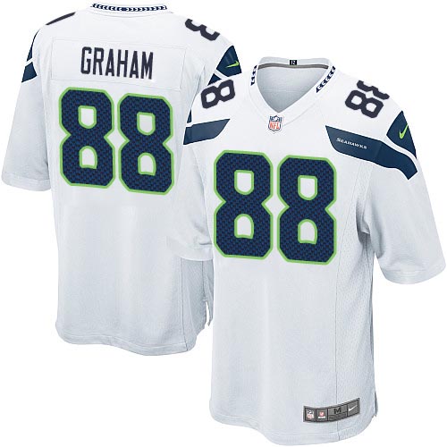 Men's Nike Seattle Seahawks #88 Jimmy Graham Game White NFL Jersey