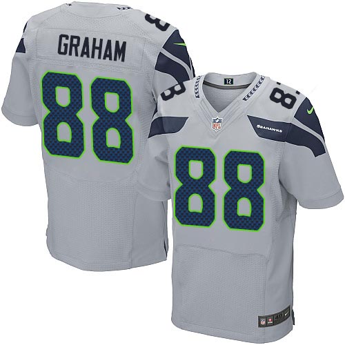 Men's Nike Seattle Seahawks #88 Jimmy Graham Elite Grey Alternate NFL Jersey