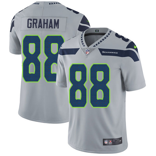 Men's Nike Seattle Seahawks #88 Jimmy Graham Grey Alternate Vapor Untouchable Limited Player NFL Jersey
