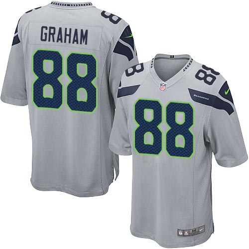 Men's Nike Seattle Seahawks #88 Jimmy Graham Game Grey Alternate NFL Jersey