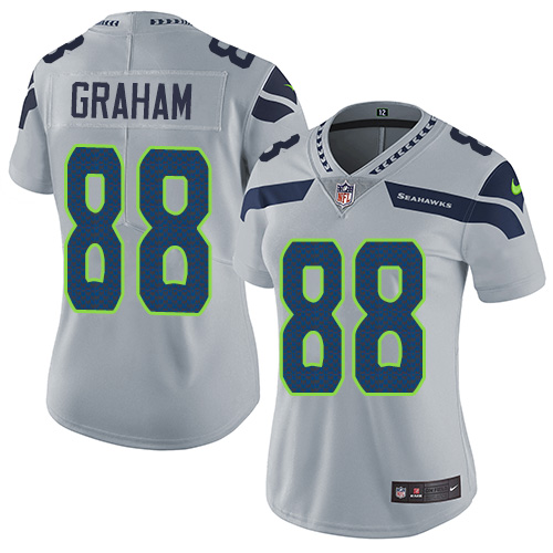 Women's Nike Seattle Seahawks #88 Jimmy Graham Grey Alternate Vapor Untouchable Elite Player NFL Jersey