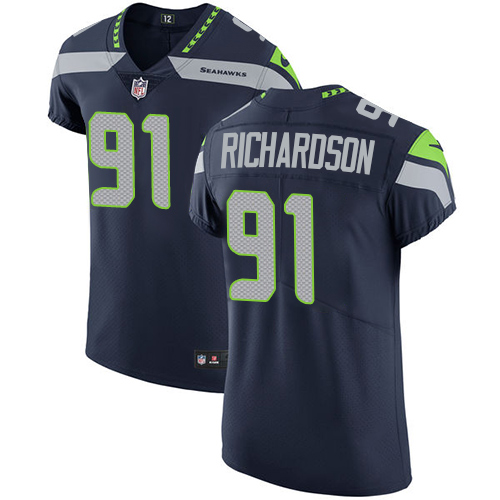 Men's Nike Seattle Seahawks #91 Sheldon Richardson Navy Blue Team Color Vapor Untouchable Elite Player NFL Jersey