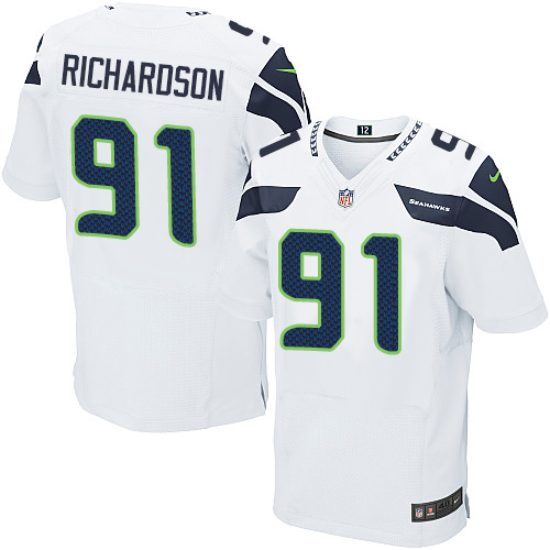 Men's Nike Seattle Seahawks #91 Sheldon Richardson Elite White NFL Jersey