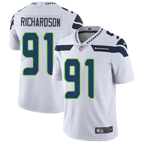 Men's Nike Seattle Seahawks #91 Sheldon Richardson White Vapor Untouchable Limited Player NFL Jersey