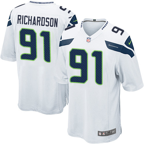 Men's Nike Seattle Seahawks #91 Sheldon Richardson Game White NFL Jersey