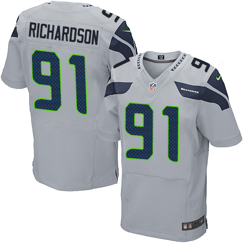 Men's Nike Seattle Seahawks #91 Sheldon Richardson Elite Grey Alternate NFL Jersey