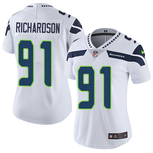 Women's Nike Seattle Seahawks #91 Sheldon Richardson White Vapor Untouchable Elite Player NFL Jersey
