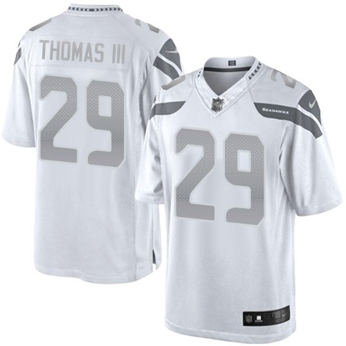 Men's Nike Seattle Seahawks #29 Earl Thomas III Limited White Platinum NFL Jersey