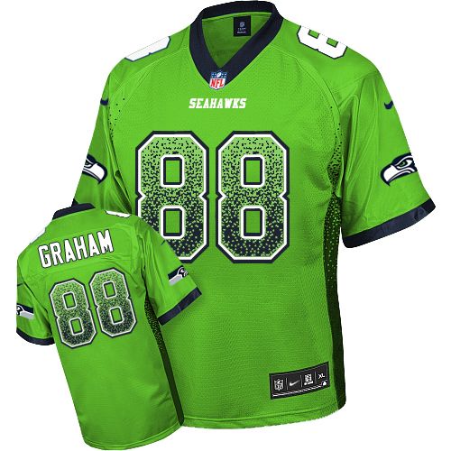 Men's Nike Seattle Seahawks #88 Jimmy Graham Elite Green Drift Fashion NFL Jersey