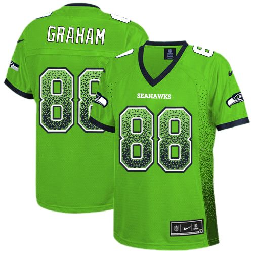 Women's Nike Seattle Seahawks #88 Jimmy Graham Elite Green Drift Fashion NFL Jersey