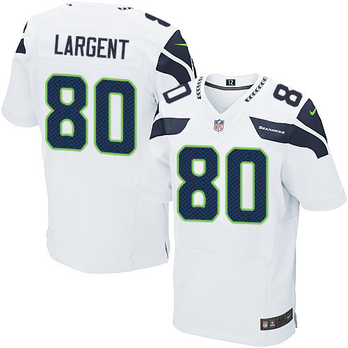 Men's Nike Seattle Seahawks #80 Steve Largent Elite White NFL Jersey