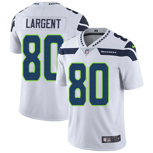 Men's Nike Seattle Seahawks #80 Steve Largent White Vapor Untouchable Limited Player NFL Jersey