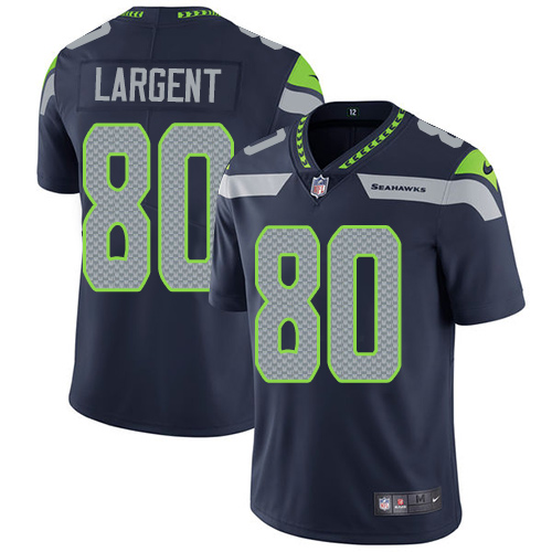 Youth Nike Seattle Seahawks #80 Steve Largent Navy Blue Team Color Vapor Untouchable Limited Player NFL Jersey