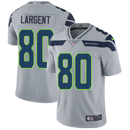 Youth Nike Seattle Seahawks #80 Steve Largent Grey Alternate Vapor Untouchable Elite Player NFL Jersey
