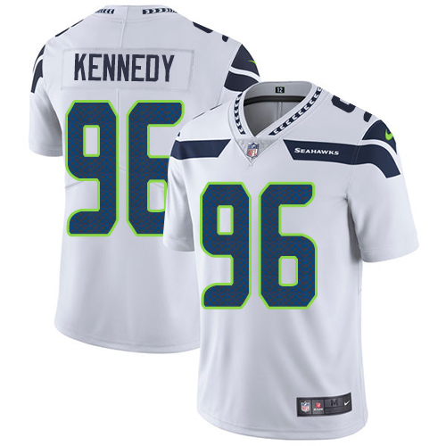 Men's Nike Seattle Seahawks #96 Cortez Kennedy White Vapor Untouchable Limited Player NFL Jersey
