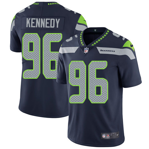 Youth Nike Seattle Seahawks #96 Cortez Kennedy Navy Blue Team Color Vapor Untouchable Limited Player NFL Jersey